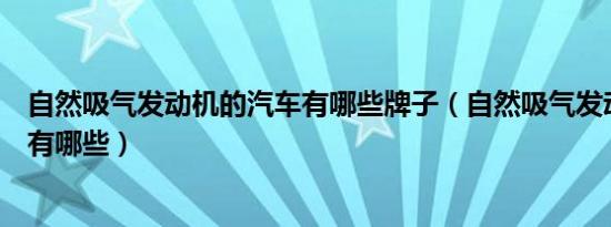自然吸气发动机的汽车有哪些牌子（自然吸气发动机的汽车有哪些）