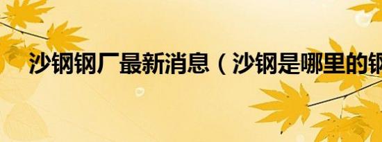 沙钢钢厂最新消息（沙钢是哪里的钢厂）