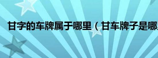 甘字的车牌属于哪里（甘车牌子是哪里的）