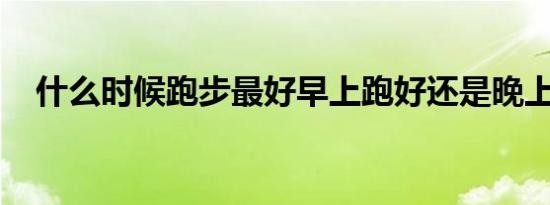 什么时候跑步最好早上跑好还是晚上跑好