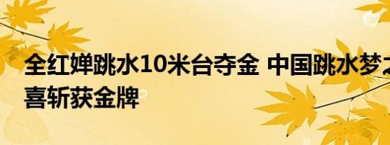 全红婵跳水10米台夺金 中国跳水梦之队再报喜斩获金牌