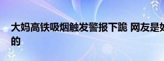 大妈高铁吸烟触发警报下跪 网友是如何看待的