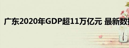 广东2020年GDP超11万亿元 最新数据报告