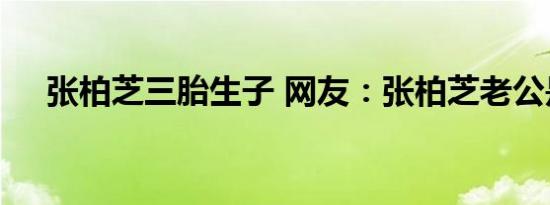 张柏芝三胎生子 网友：张柏芝老公是谁