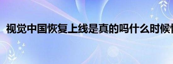 视觉中国恢复上线是真的吗什么时候恢复的