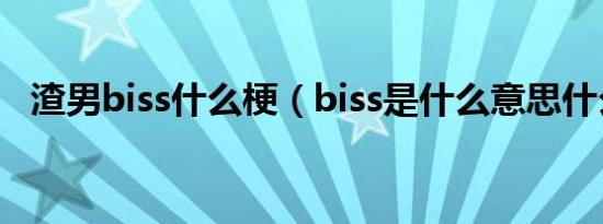 渣男biss什么梗（biss是什么意思什么梗）