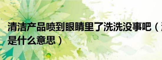 清洁产品喷到眼睛里了洗洗没事吧（洗洗眼睛是什么意思）