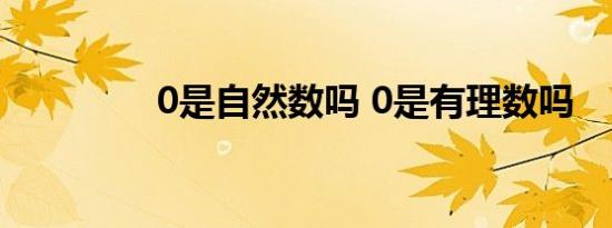 0是自然数吗 0是有理数吗