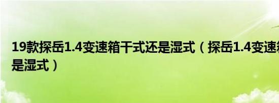 19款探岳1.4变速箱干式还是湿式（探岳1.4变速箱是干式还是湿式）