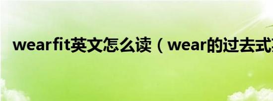 wearfit英文怎么读（wear的过去式英文）