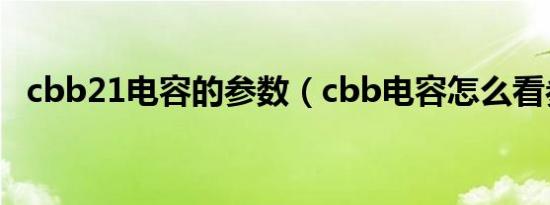 cbb21电容的参数（cbb电容怎么看参数）