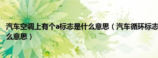 汽车空调上有个a标志是什么意思（汽车循环标志有个A是什么意思）
