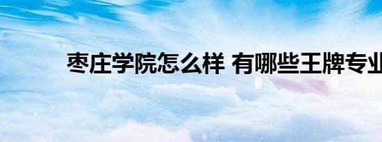 枣庄学院怎么样 有哪些王牌专业