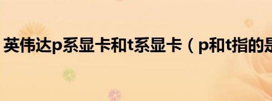 英伟达p系显卡和t系显卡（p和t指的是什么）