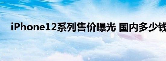 iPhone12系列售价曝光 国内多少钱一部