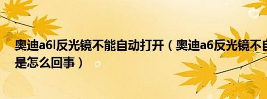 奥迪a6l反光镜不能自动打开（奥迪a6反光镜不自动打开了是怎么回事）