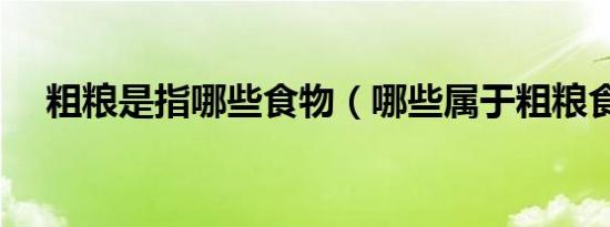 粗粮是指哪些食物（哪些属于粗粮食物）