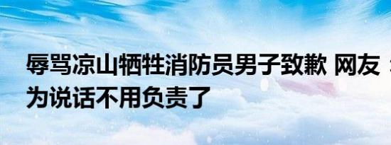 辱骂凉山牺牲消防员男子致歉 网友：还真以为说话不用负责了