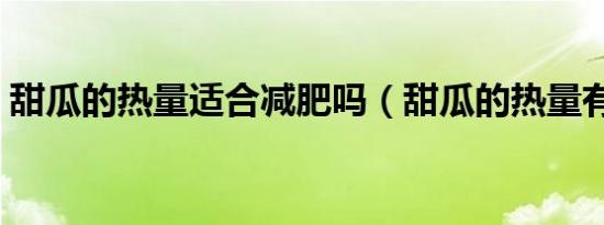 甜瓜的热量适合减肥吗（甜瓜的热量有多少）
