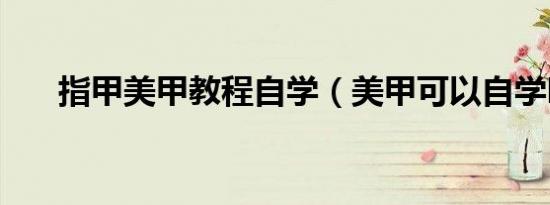 指甲美甲教程自学（美甲可以自学吗）