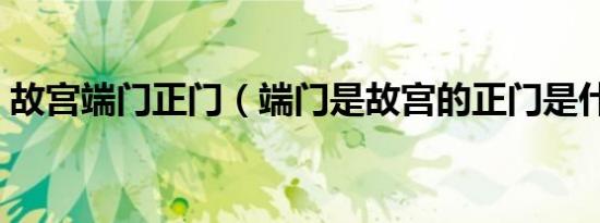 故宫端门正门（端门是故宫的正门是什么门）