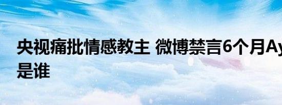 央视痛批情感教主 微博禁言6个月Ayawawa是谁