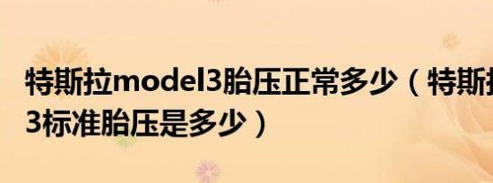 特斯拉model3胎压正常多少（特斯拉model3标准胎压是多少）