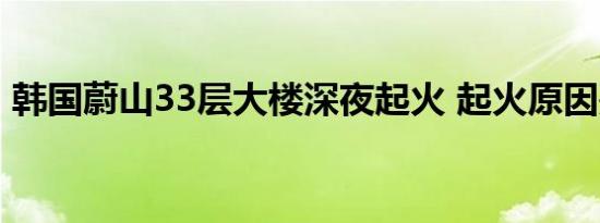 韩国蔚山33层大楼深夜起火 起火原因是什么