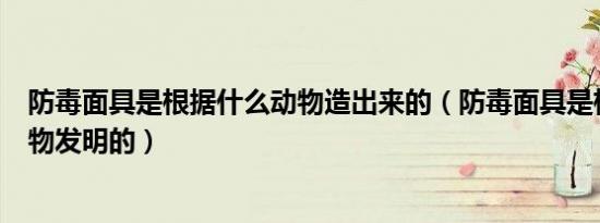 防毒面具是根据什么动物造出来的（防毒面具是根据哪个动物发明的）