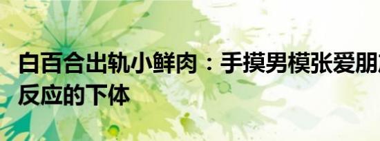 白百合出轨小鲜肉：手摸男模张爱朋产生生理反应的下体
