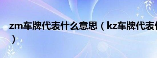 zm车牌代表什么意思（kz车牌代表什么意思）