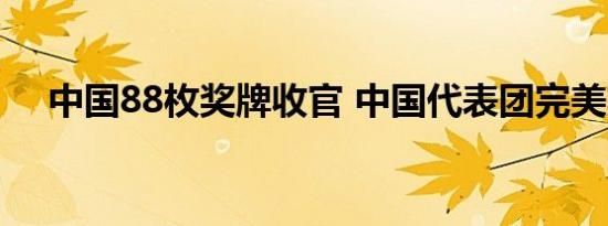 中国88枚奖牌收官 中国代表团完美收官