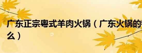 广东正宗粤式羊肉火锅（广东火锅的特色是什么）