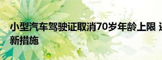 小型汽车驾驶证取消70岁年龄上限 还有哪些新措施