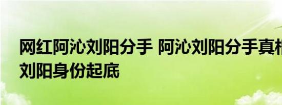网红阿沁刘阳分手 阿沁刘阳分手真相是阿沁刘阳身份起底