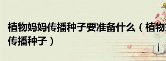 植物妈妈传播种子要准备什么（植物妈妈怎么传播种子）