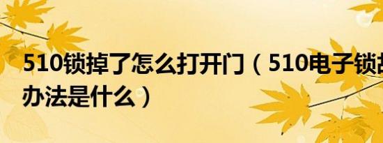 510锁掉了怎么打开门（510电子锁故障解除办法是什么）