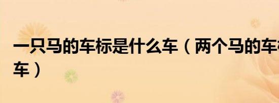 一只马的车标是什么车（两个马的车标是什么车）