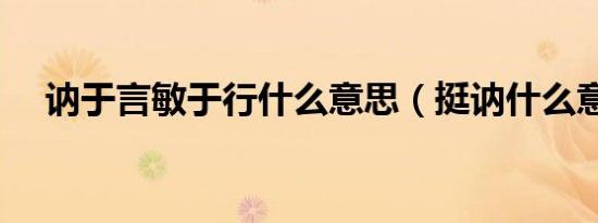 讷于言敏于行什么意思（挺讷什么意思）