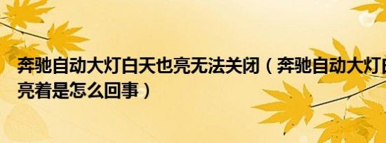 奔驰自动大灯白天也亮无法关闭（奔驰自动大灯白天也一直亮着是怎么回事）