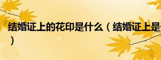 结婚证上的花印是什么（结婚证上是什么花印）