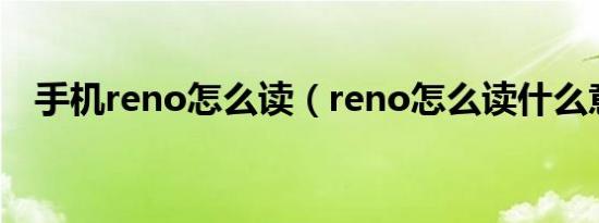 手机reno怎么读（reno怎么读什么意思）