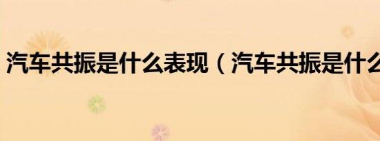 汽车共振是什么表现（汽车共振是什么意思）