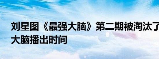 刘星图《最强大脑》第二期被淘汰了吗 最强大脑播出时间