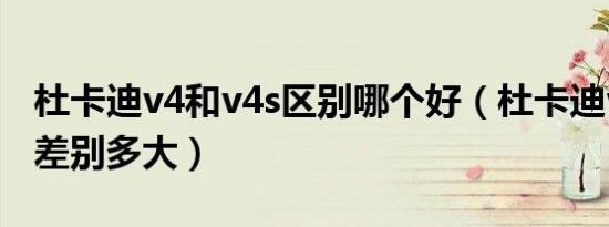 杜卡迪v4和v4s区别哪个好（杜卡迪v4s和v4差别多大）