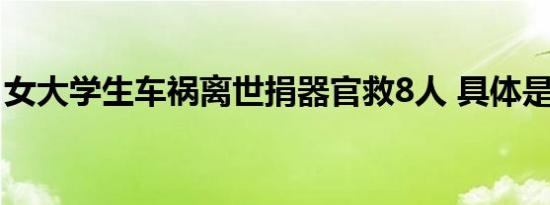 女大学生车祸离世捐器官救8人 具体是啥情况