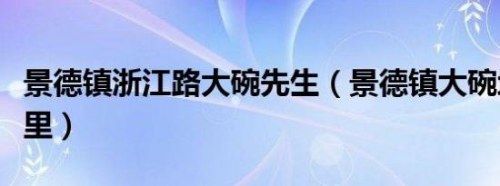 景德镇浙江路大碗先生（景德镇大碗地标在哪里）
