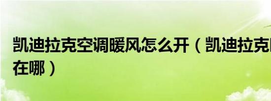 凯迪拉克空调暖风怎么开（凯迪拉克暖风开关在哪）