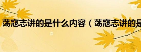 荡寇志讲的是什么内容（荡寇志讲的是什么）