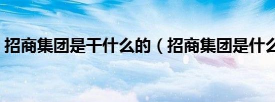 招商集团是干什么的（招商集团是什么企业）
